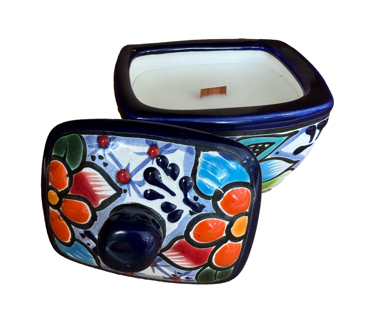 Talavera Rectangle Candle Jar