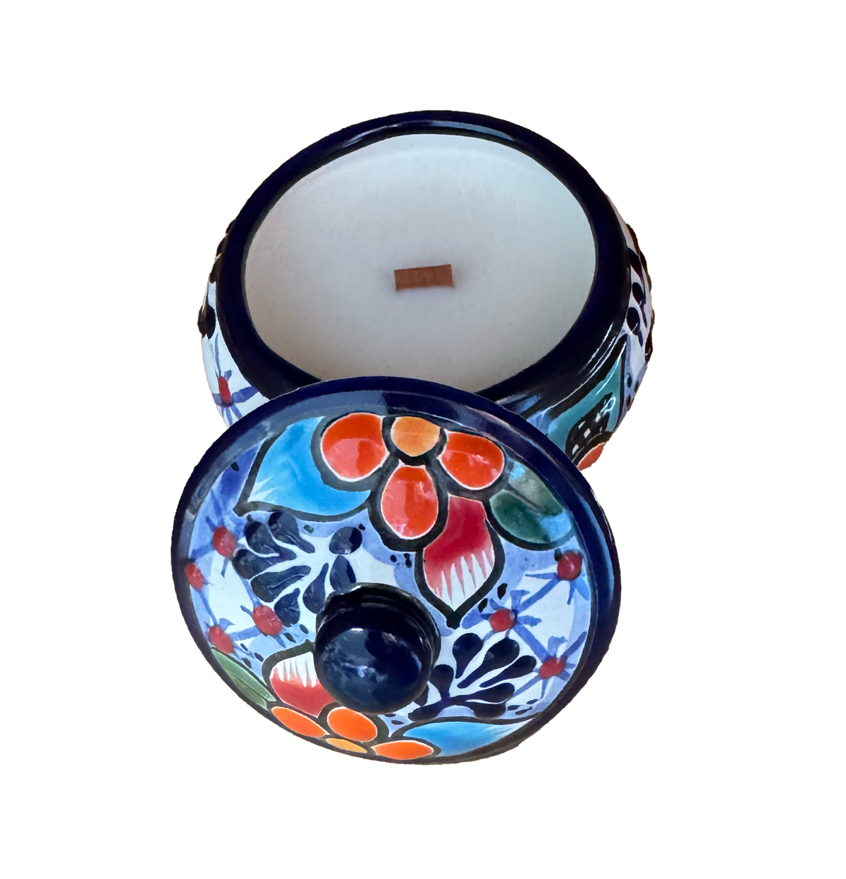 Talavera Round Candle Jar